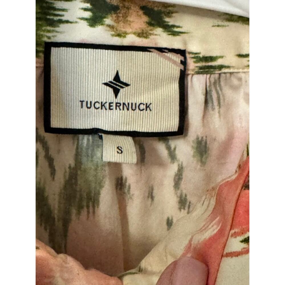 NWOT Tuckernuck Haskell Blouse Pink Green Floral Smocked Cotton S - Picture 8 of 9